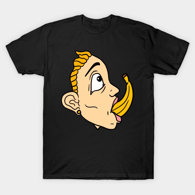 Lady Choking On A Banana Weird Doodle Art Sexy Banana T Shirt